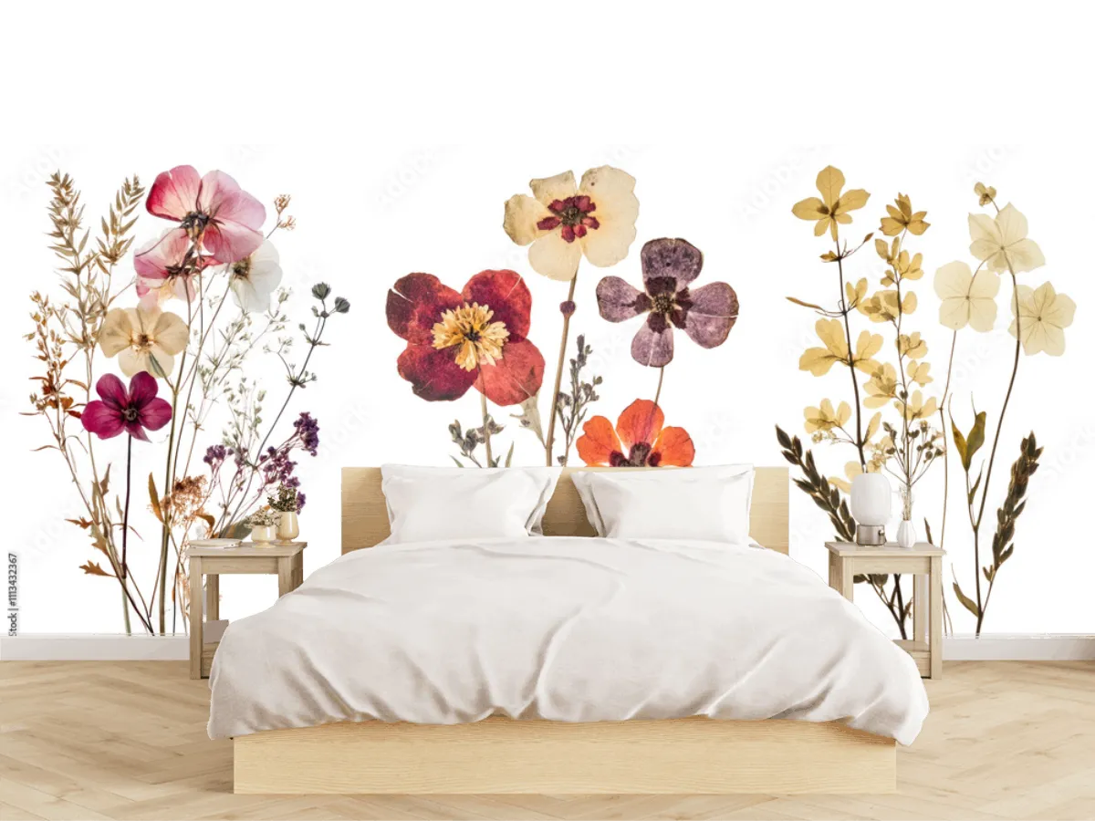 Mural Flores Eternas en Papel Tapiz Decorativo para Sala