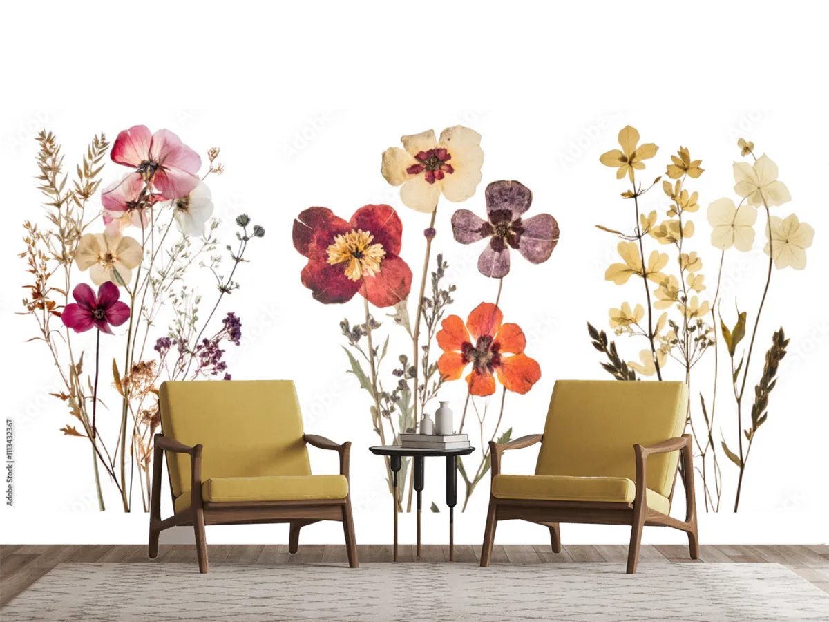 Mural Flores Eternas en Papel Tapiz Decorativo para Sala