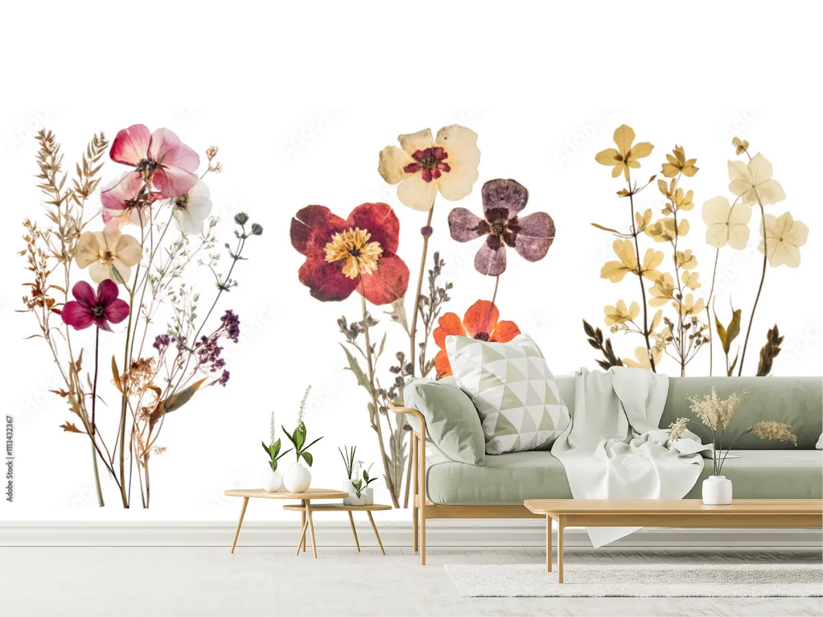 Mural Flores Eternas en Papel Tapiz Decorativo para Sala