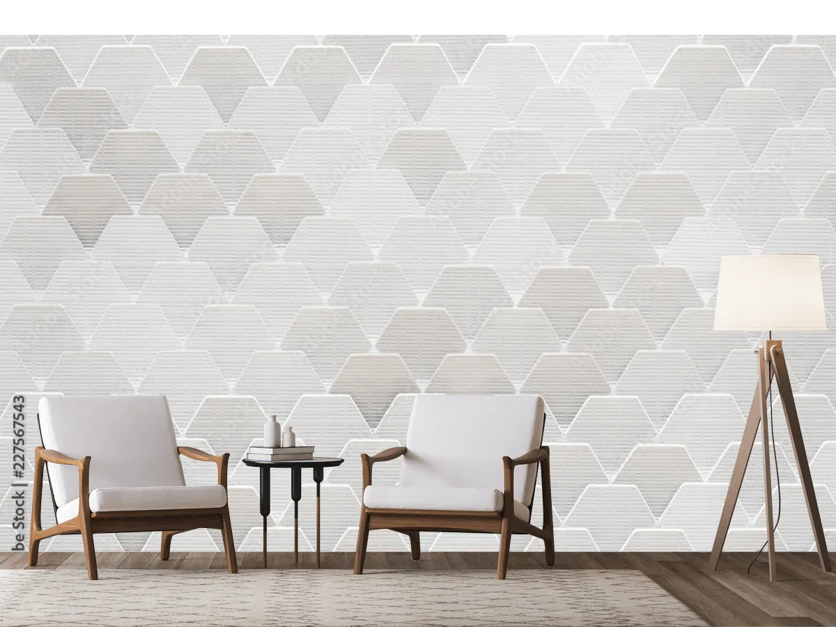 Mural Origen Minimalista Geométrico para decoración de sala - Vinil, Papel Tapiz o Contract