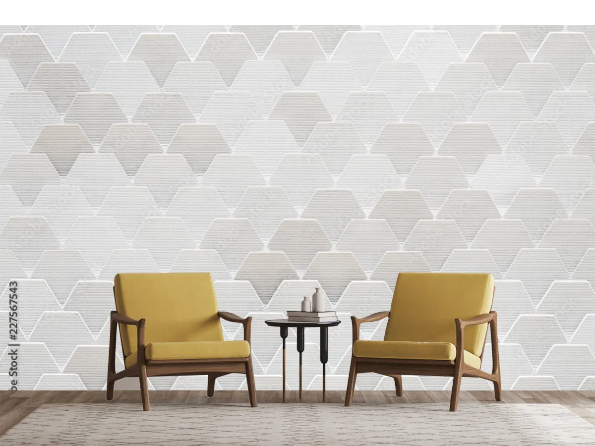 Mural Origen Minimalista Geométrico para decoración de sala - Vinil, Papel Tapiz o Contract