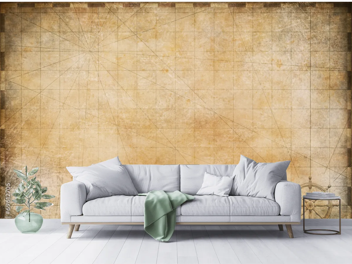 Mural Náutico Rutas Antiguas para Decoración de Pared – Vinil Arquitectónico o Papel Tapiz