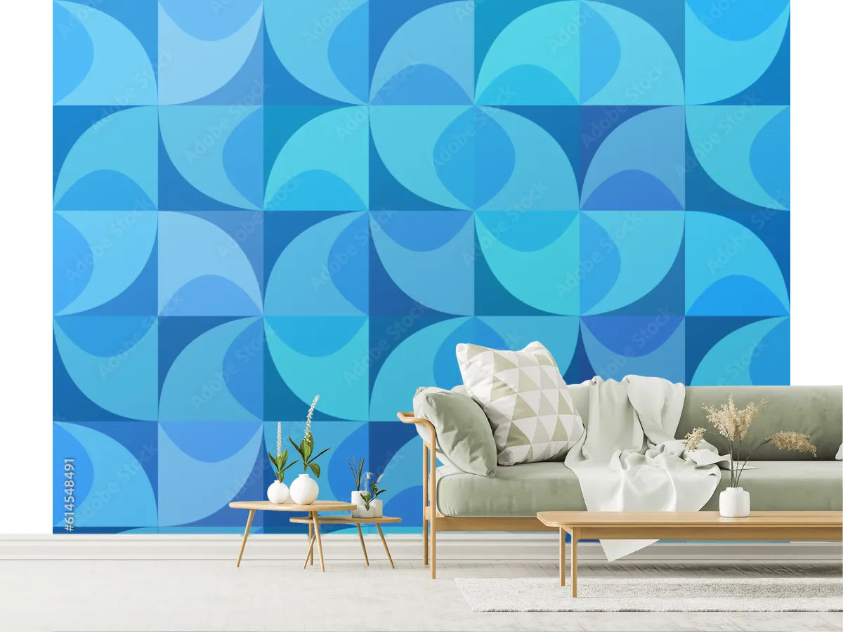 Modelo Mural Azul GéomeTría Moderno para Decoración de Sala o Recámara