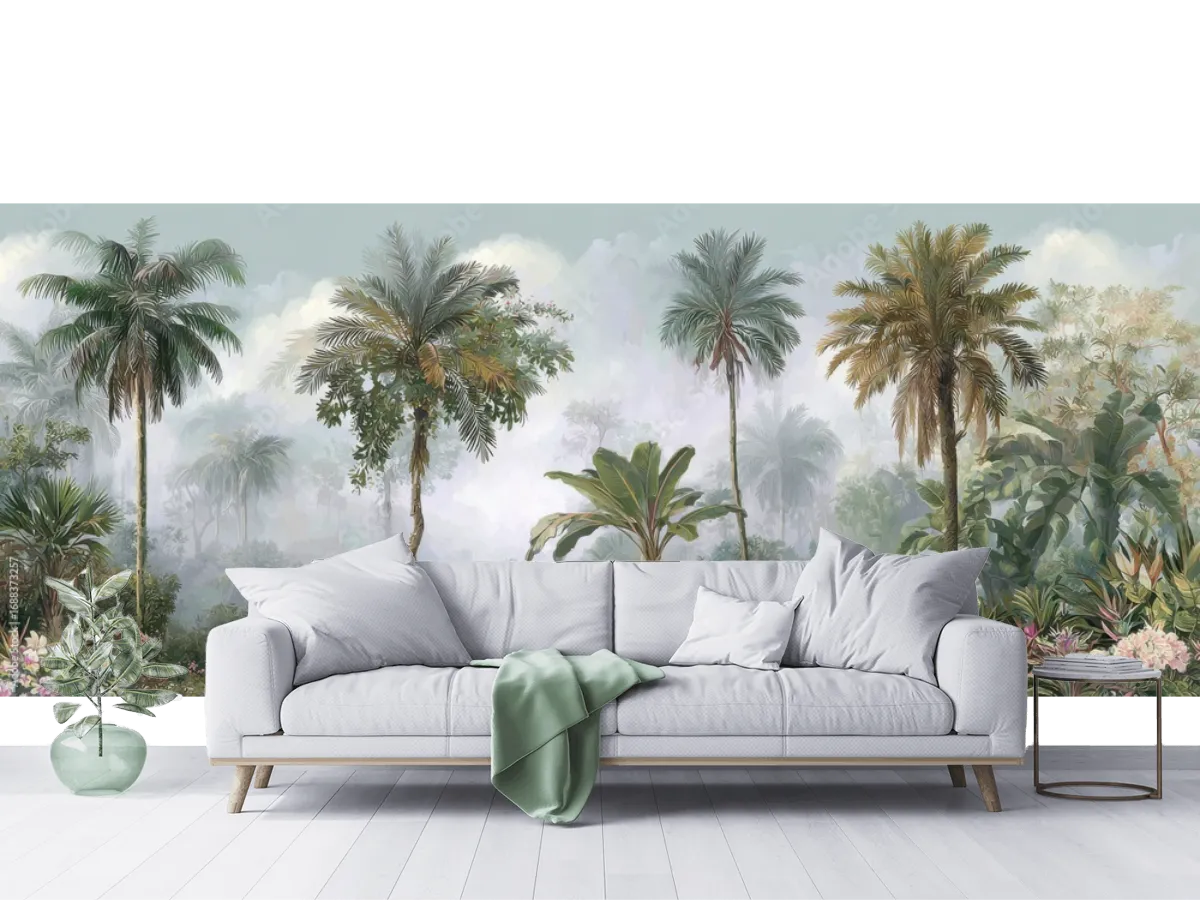 Mural Paraíso Tropical en Vinil y Papel Tapiz Decorativo