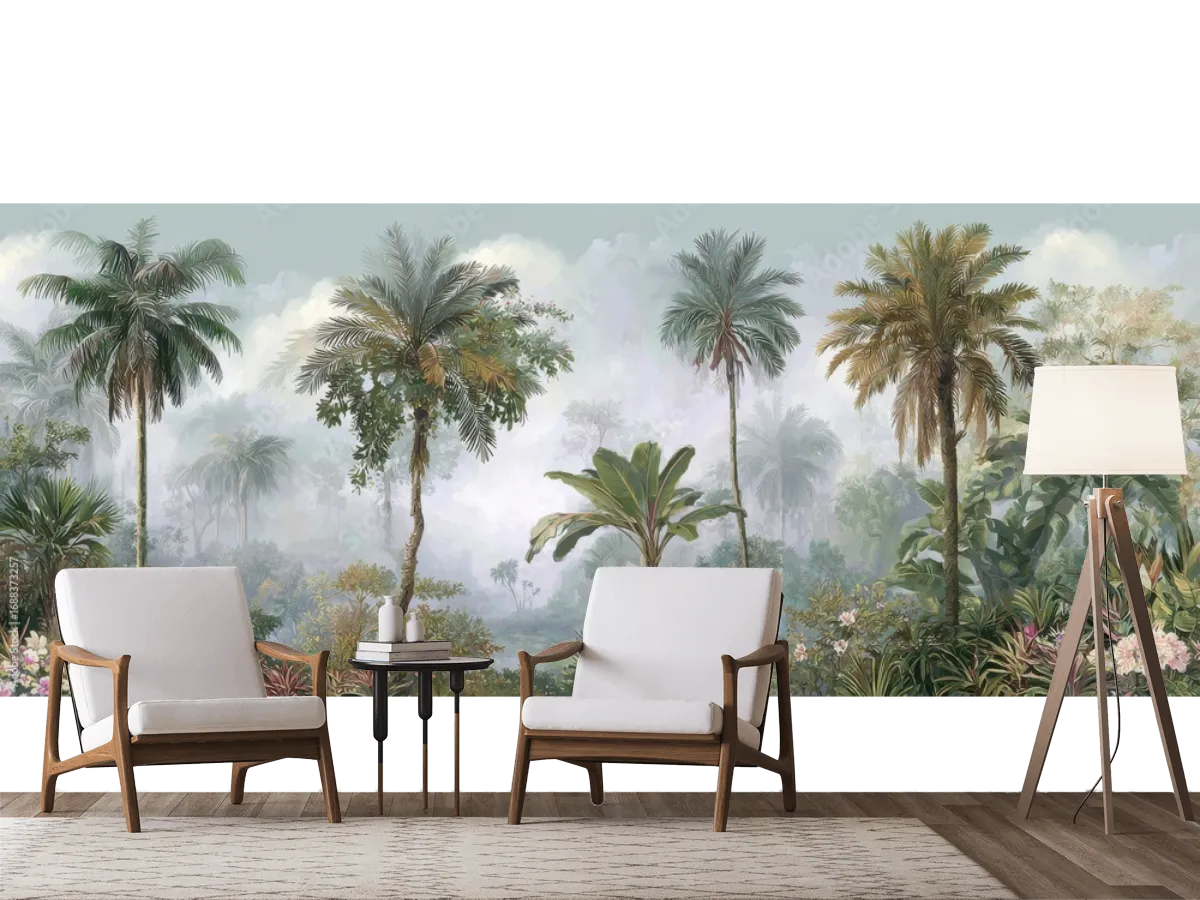 Mural Paraíso Tropical en Vinil y Papel Tapiz Decorativo