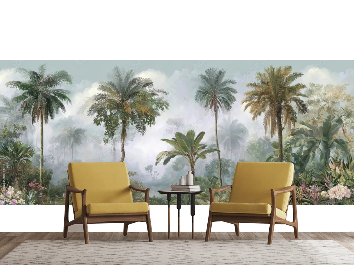 Mural Paraíso Tropical en Vinil y Papel Tapiz Decorativo