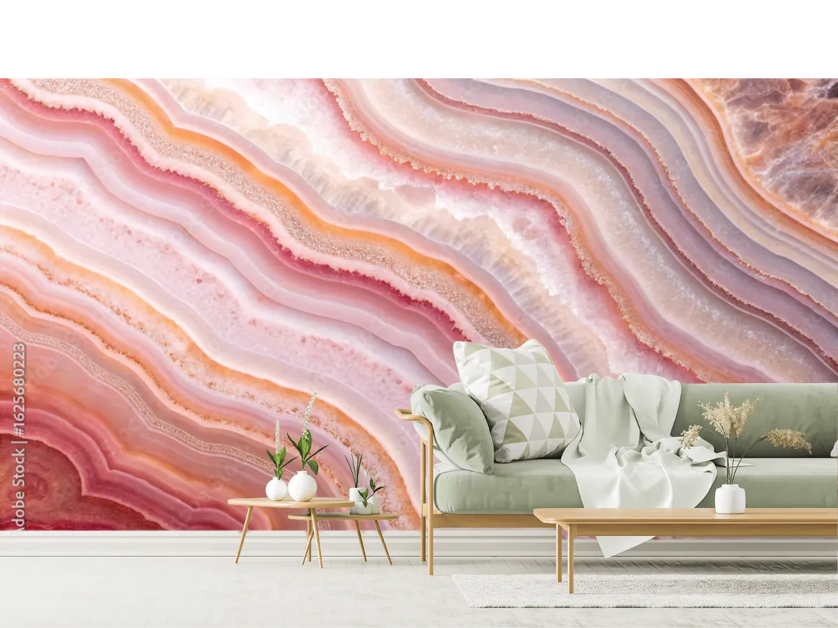 Mural Rosa Amanecer Onix en Vinil Arquitectónico o Papel Tapiz