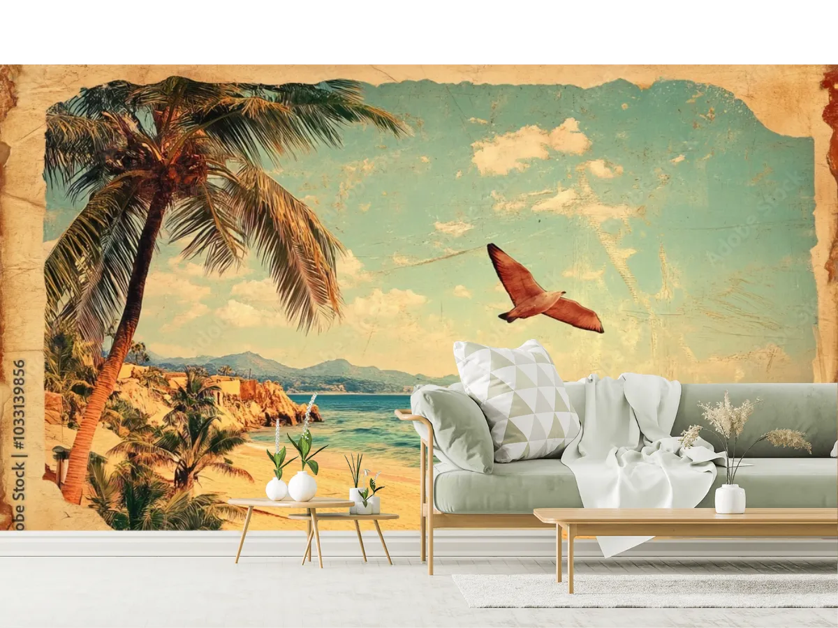 Mural Playa Esencial Sueño Tropical - Fotomural Decorativo Personalizable