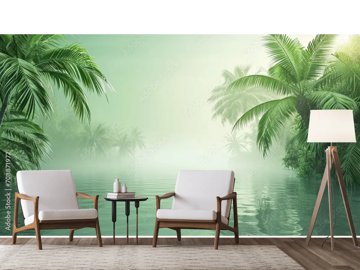 Mural Laguna Esmeralda | Fotomural Decorativo en Vinil, Papel Tapiz o Rugoso