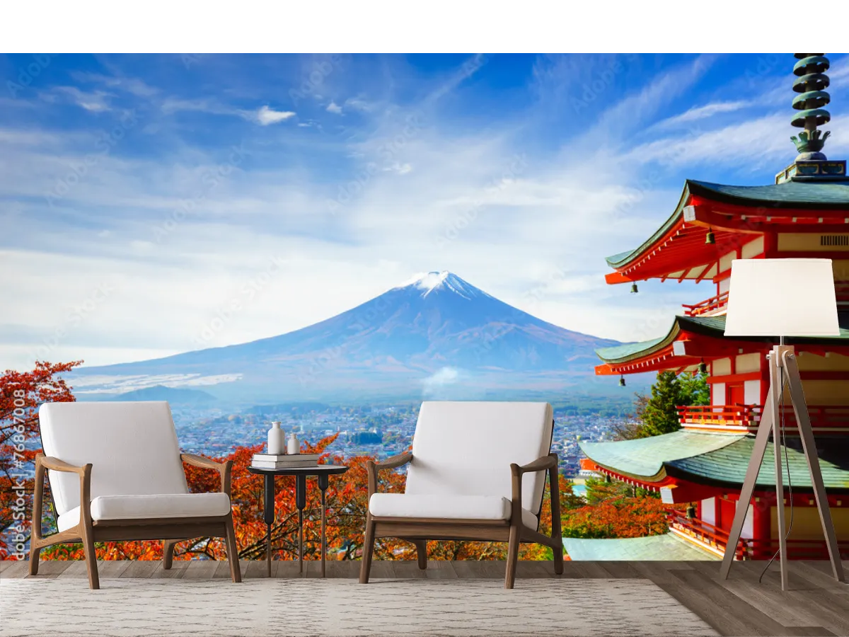 Mural Fuji Esplendor Japonés en Vinil o Papel Tapiz Decorativo