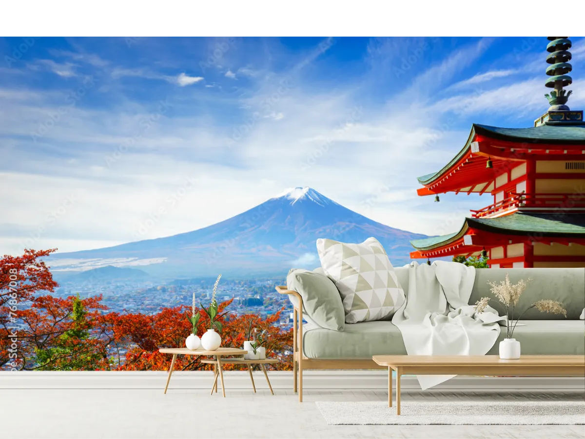 Mural Fuji Esplendor Japonés en Vinil o Papel Tapiz Decorativo
