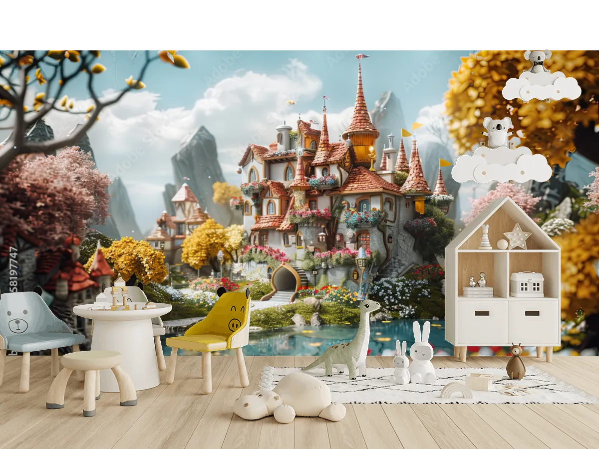 Mural Castillo Encantado en Vinil o Papel Tapiz Decorativo de Alta Definición