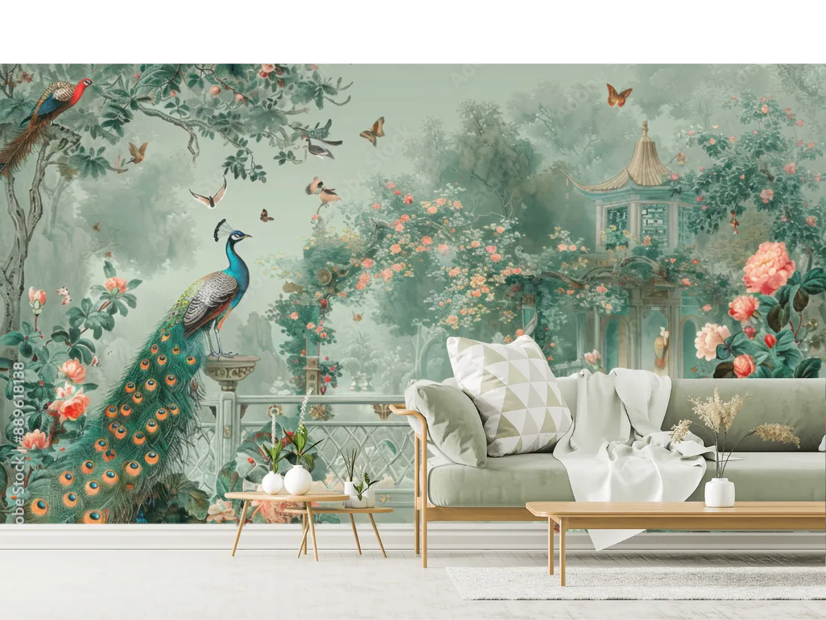 Mural Jardín Oriental de Ensueño para decoración mural - Vinil Arquitectónico, Papel Tapiz y más