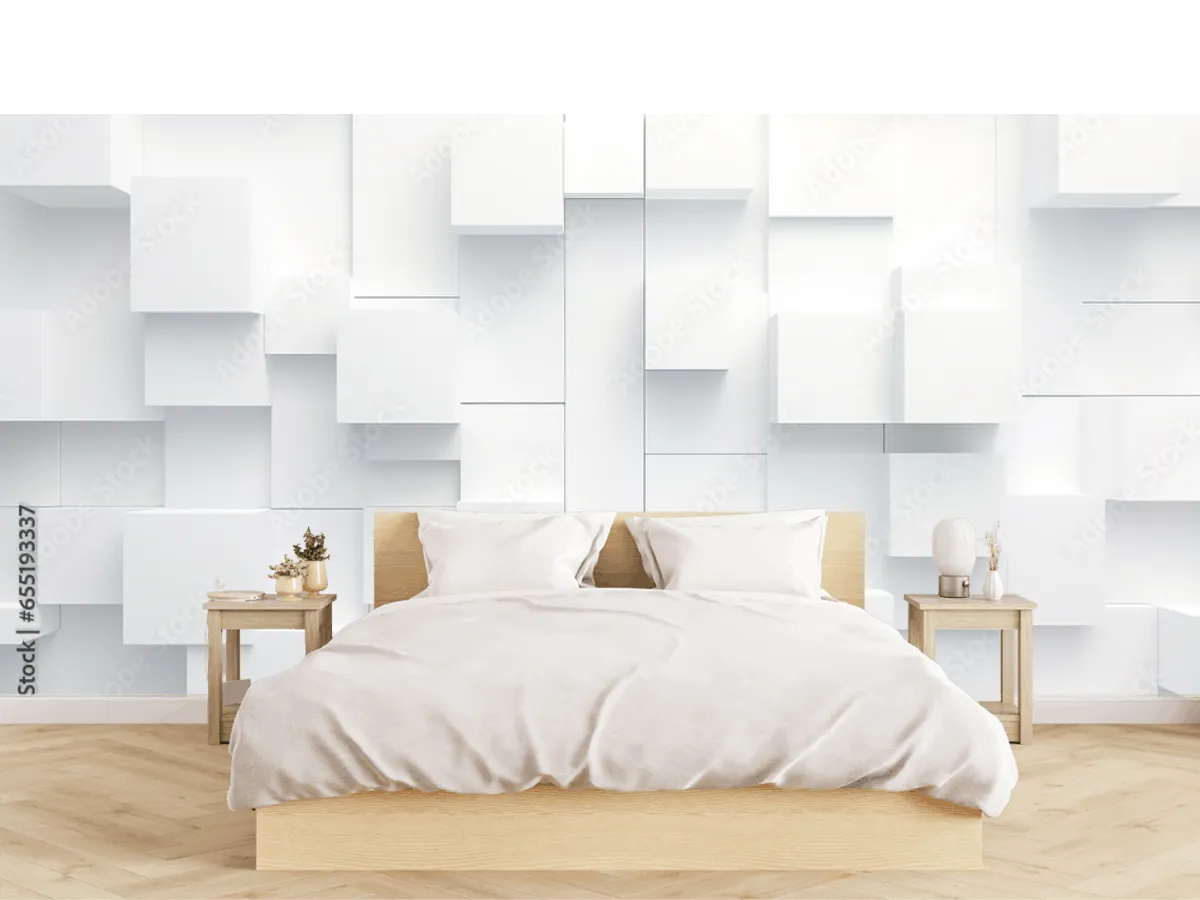 Mural Cubos Minimalistas 3D para Decoración de Pared, Vinil Arquitectónico