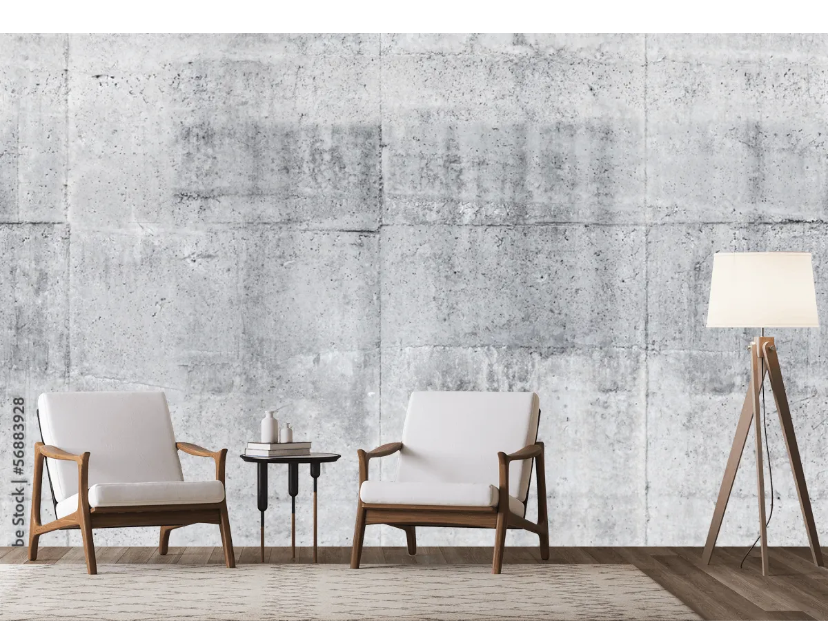 Mural Concreto Urbano Gris Moderno para decoración de salas y oficinas