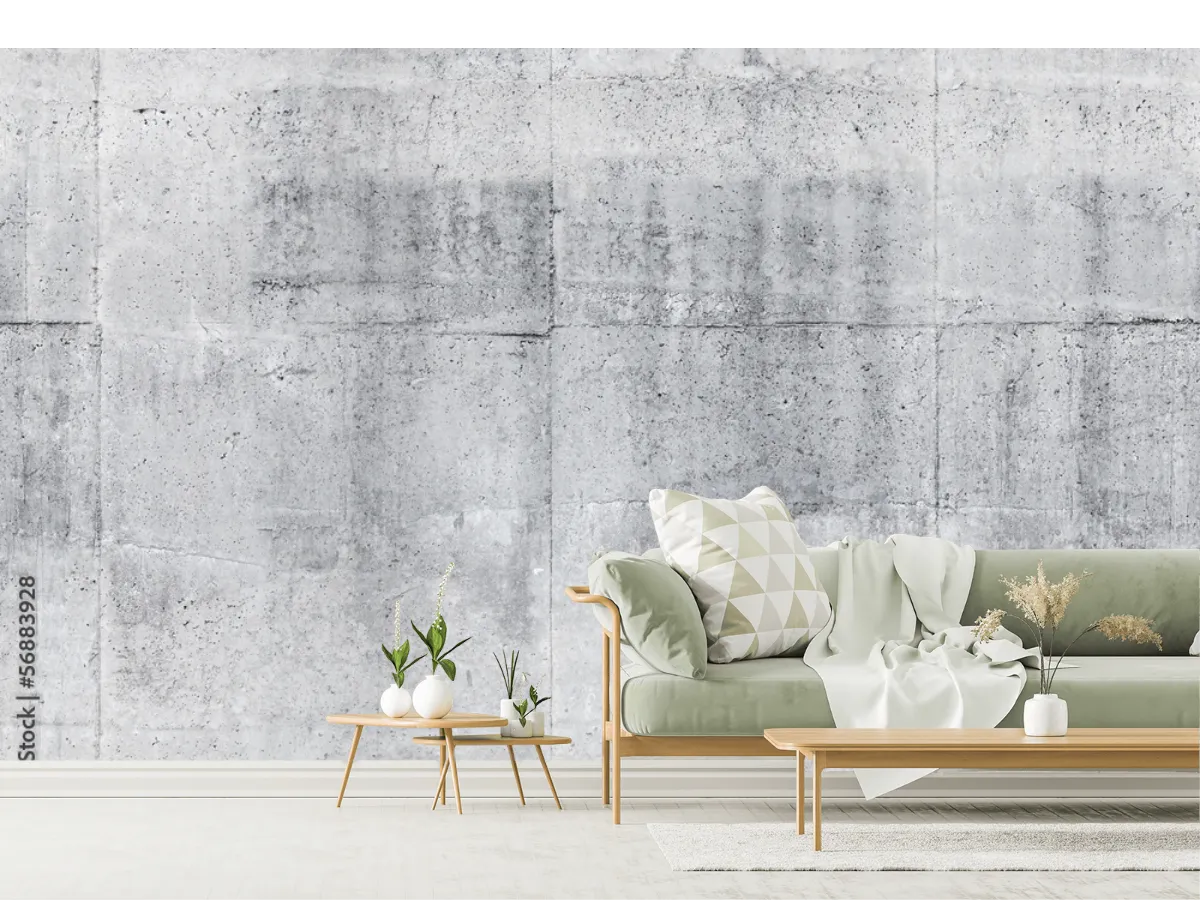 Mural Concreto Urbano Gris Moderno para decoración de salas y oficinas