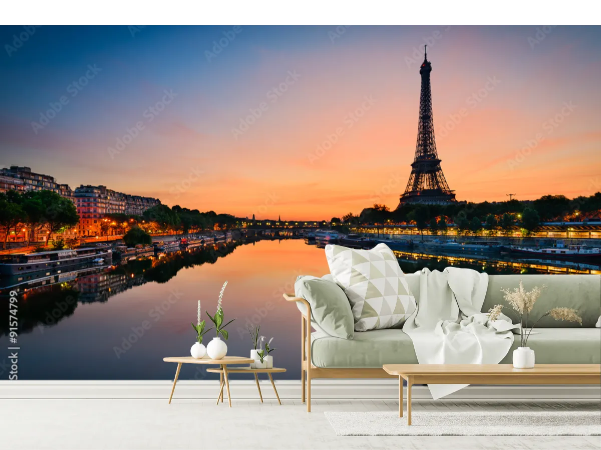 Mural París Reflejo Soñado para Decoración de Sala - Vinil, Papel Tapiz o Mural Contract