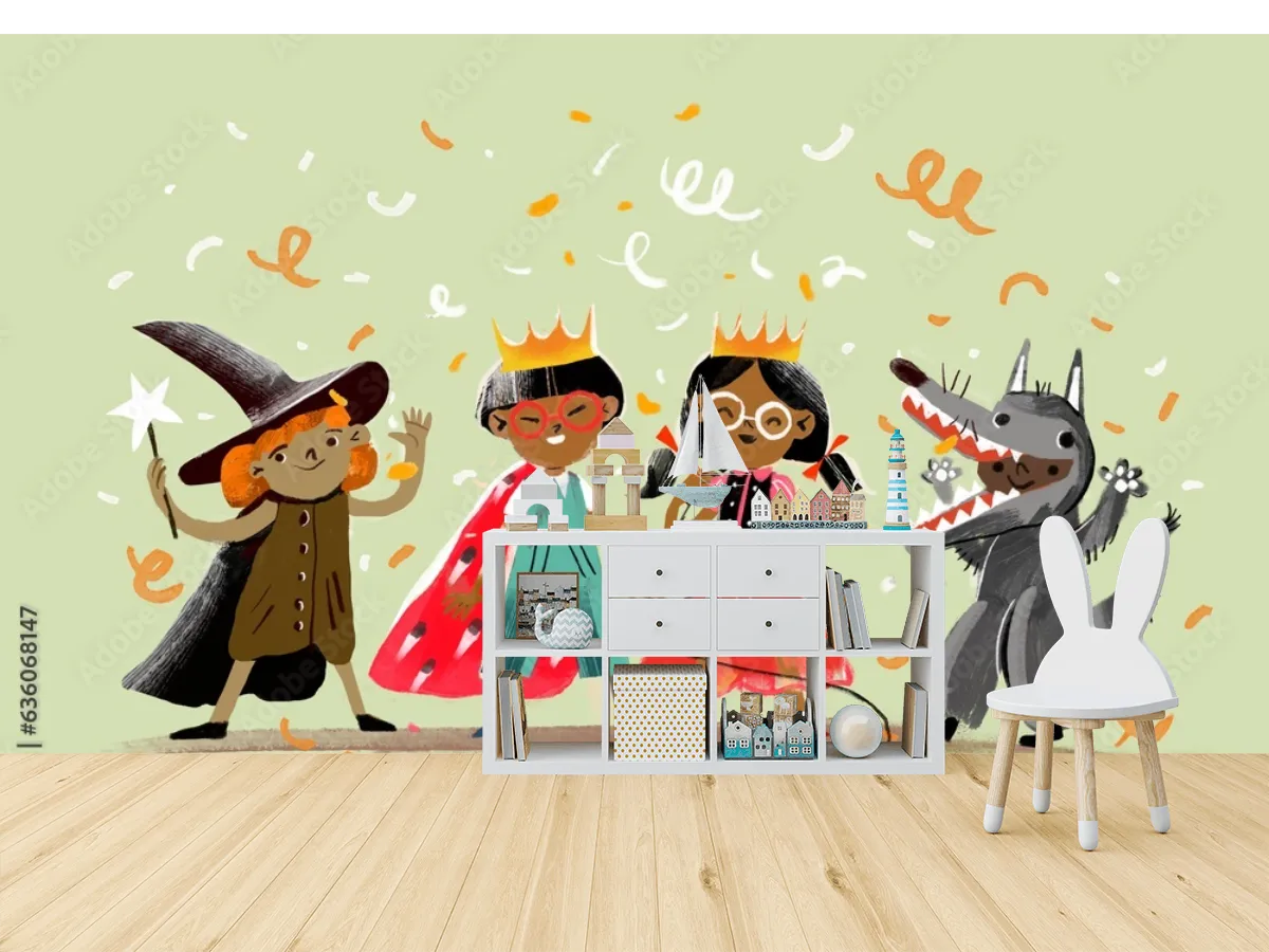 Mural Infantil Fantasía de Cuento en Vinil Arquitectónico o Papel Tapiz