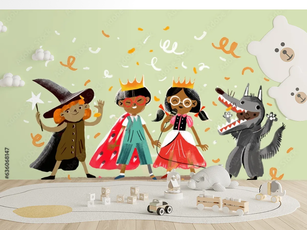 Mural Infantil Fantasía de Cuento en Vinil Arquitectónico o Papel Tapiz