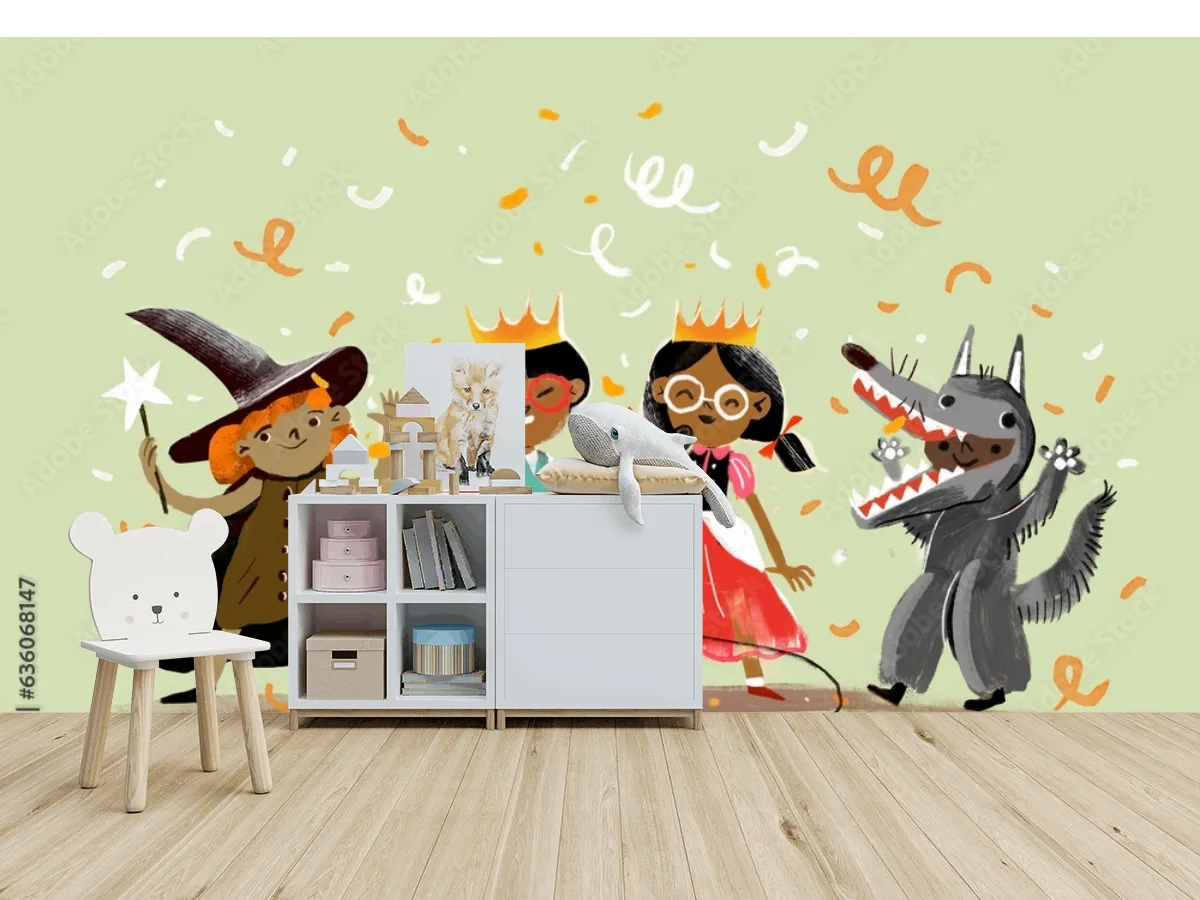 Mural Infantil Fantasía de Cuento en Vinil Arquitectónico o Papel Tapiz