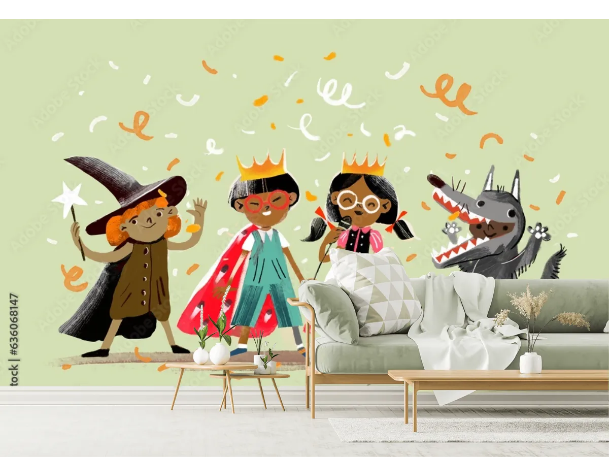 Mural Infantil Fantasía de Cuento en Vinil Arquitectónico o Papel Tapiz