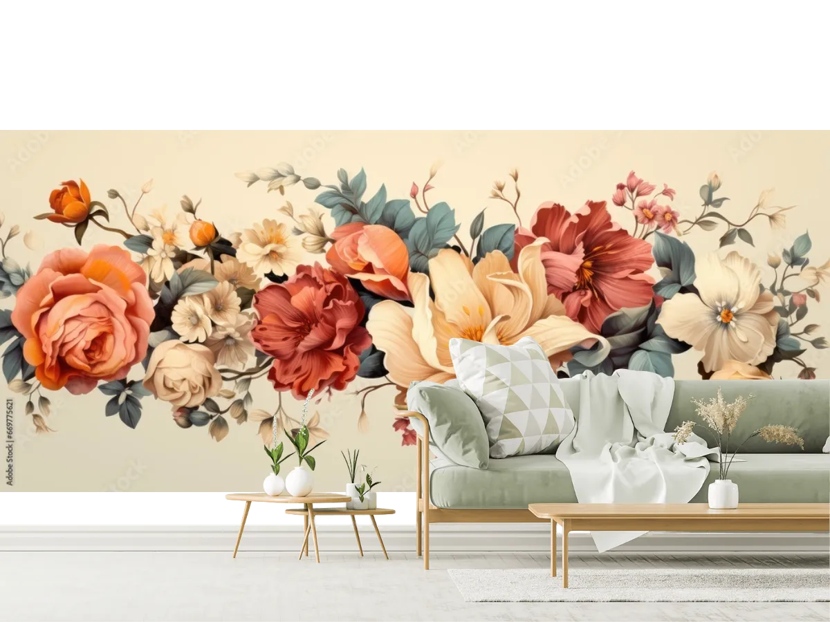 Mural Floral Encanto Silvestre para Pared | Vinil, Papel Tapiz y Más