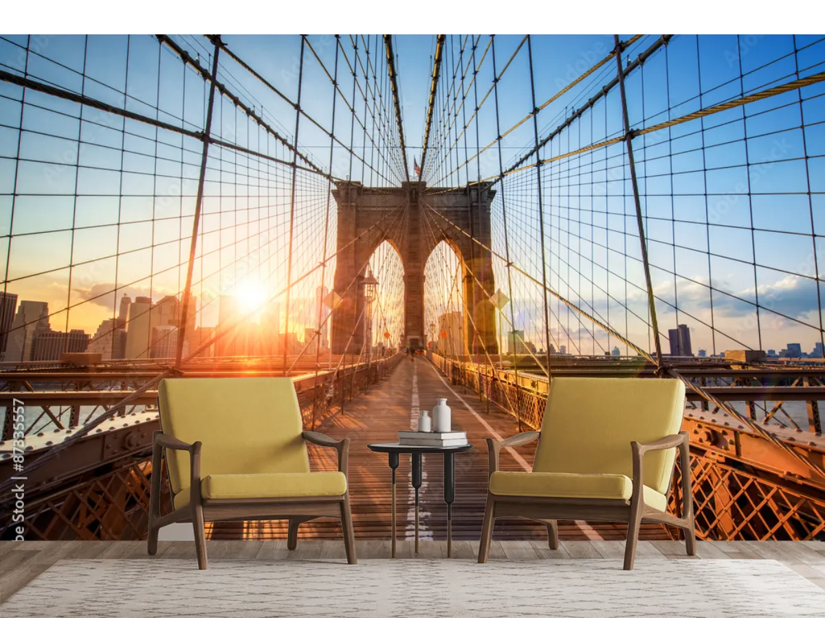 Mural Amanecer Brooklyn Iconic | Fotomural Decorativo para Sala y Oficina