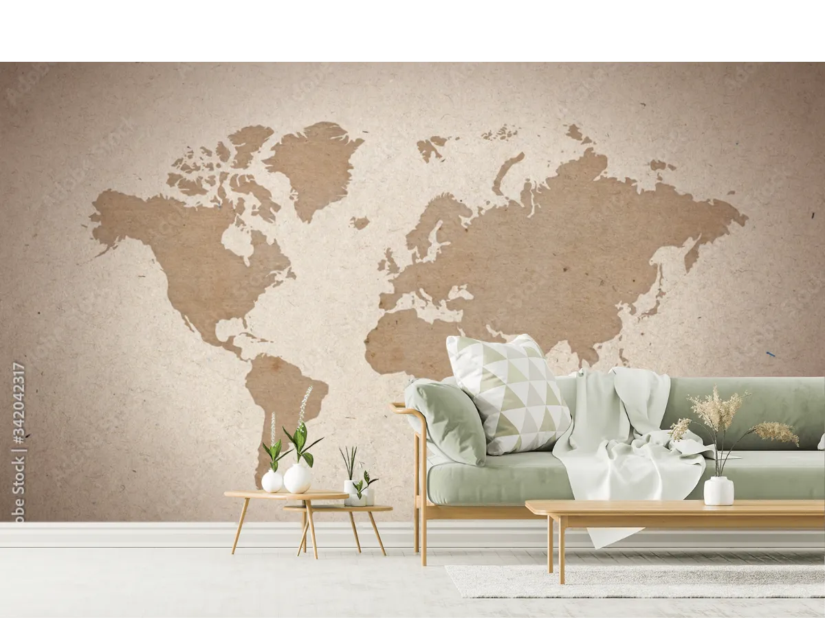 Papel Tapiz Mapa del Mundo Vintage | Decoración Global para Pared