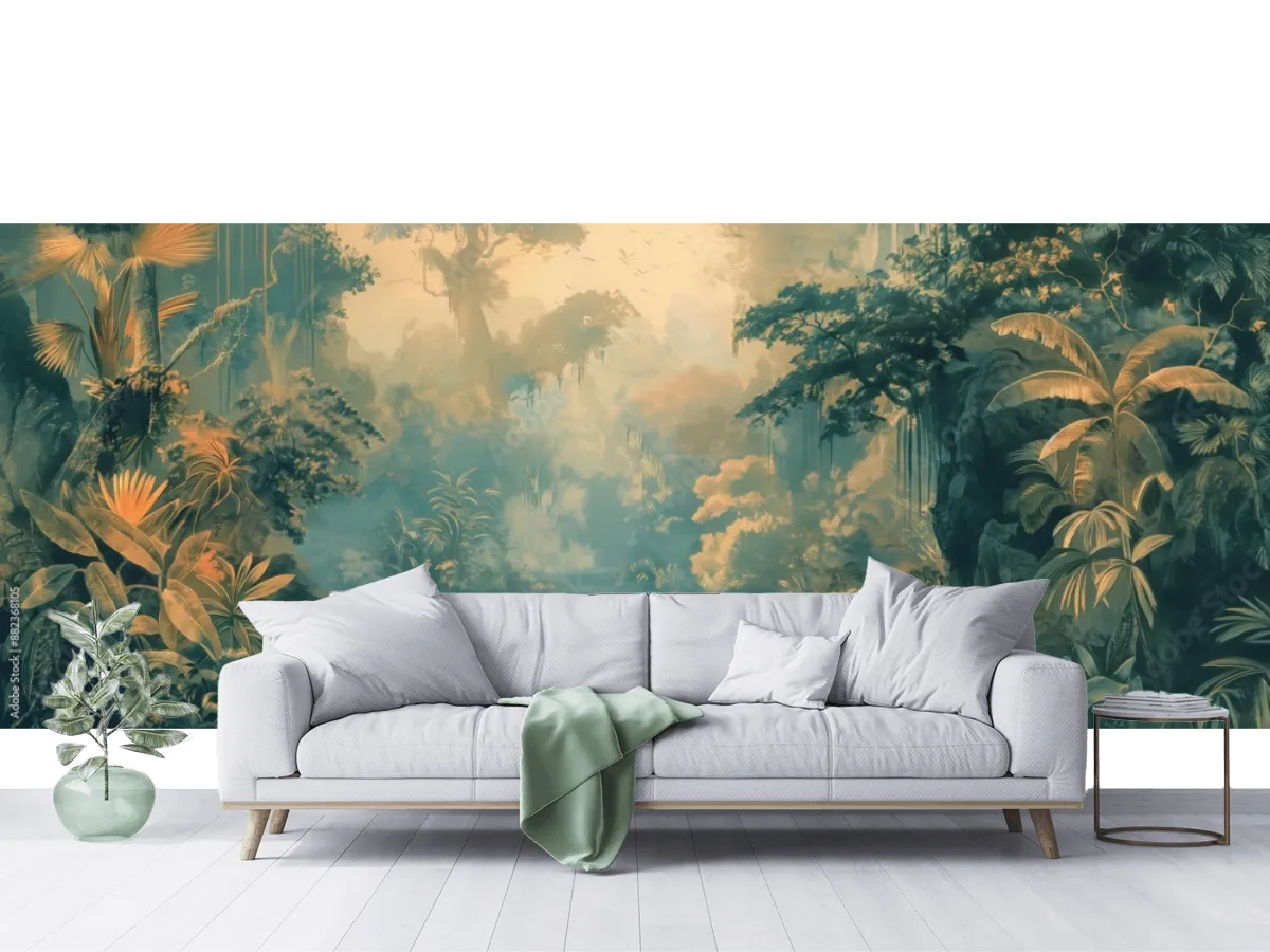 Mural Bosque Encantado en Vinil Arquitectónico para decoración de sala