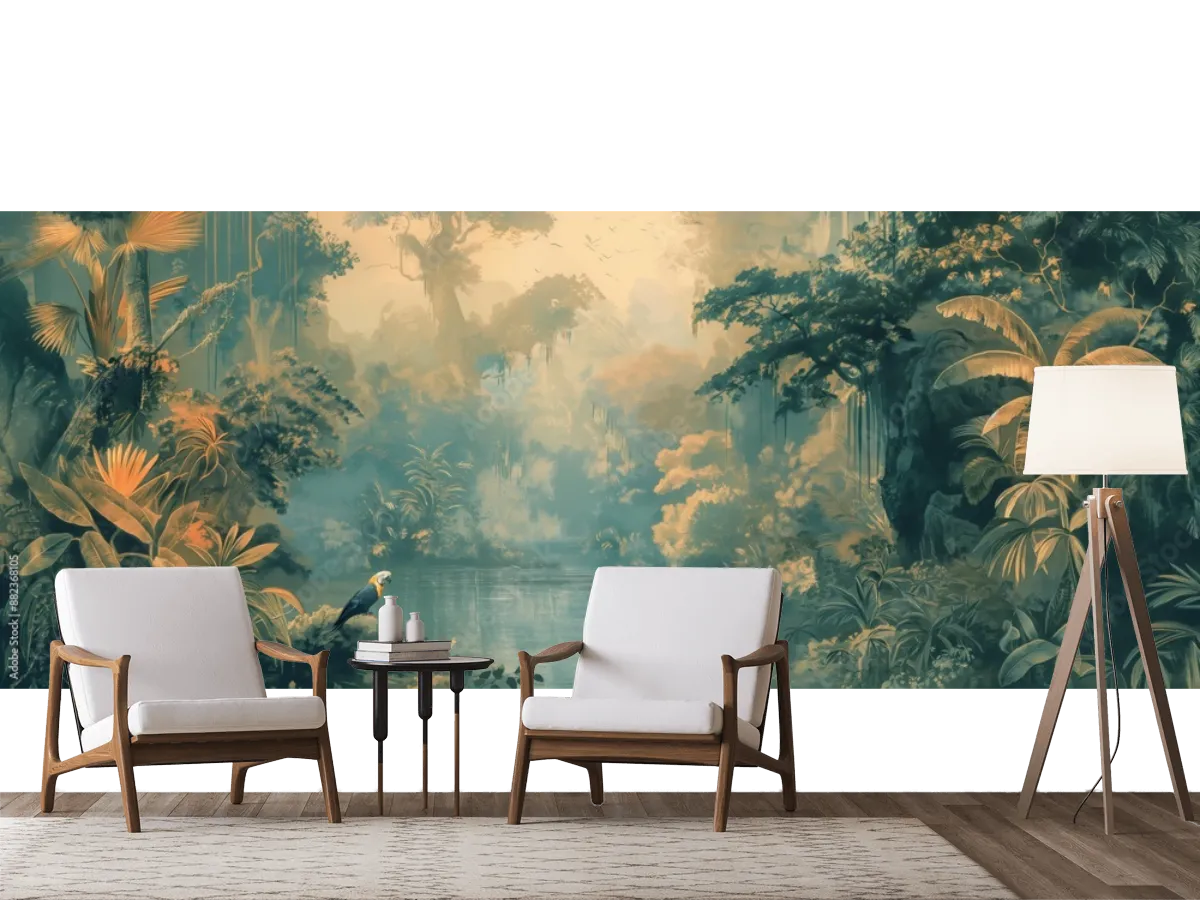 Mural Bosque Encantado en Vinil Arquitectónico para decoración de sala