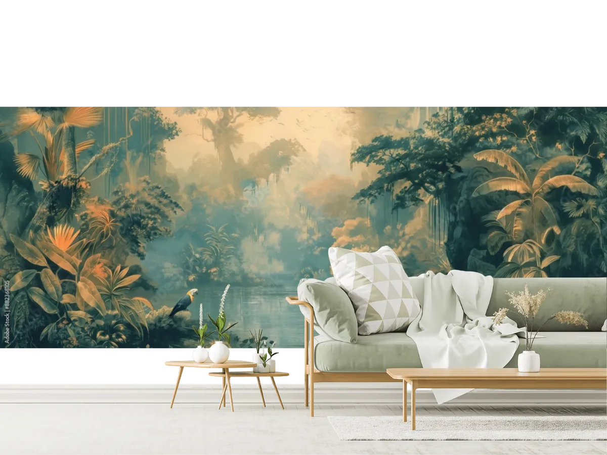 Mural Bosque Encantado en Vinil Arquitectónico para decoración de sala
