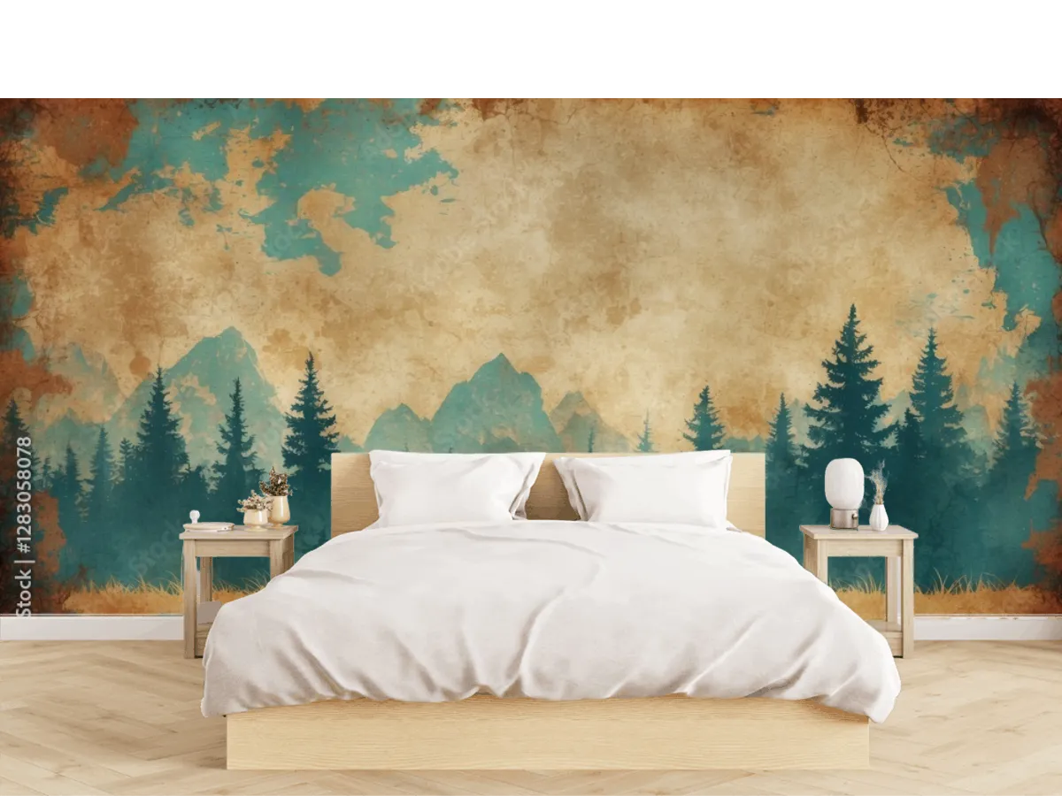 Mural Bosque Escondido Vintage para Decoración de Sala – Vinil o Tapiz a Medida