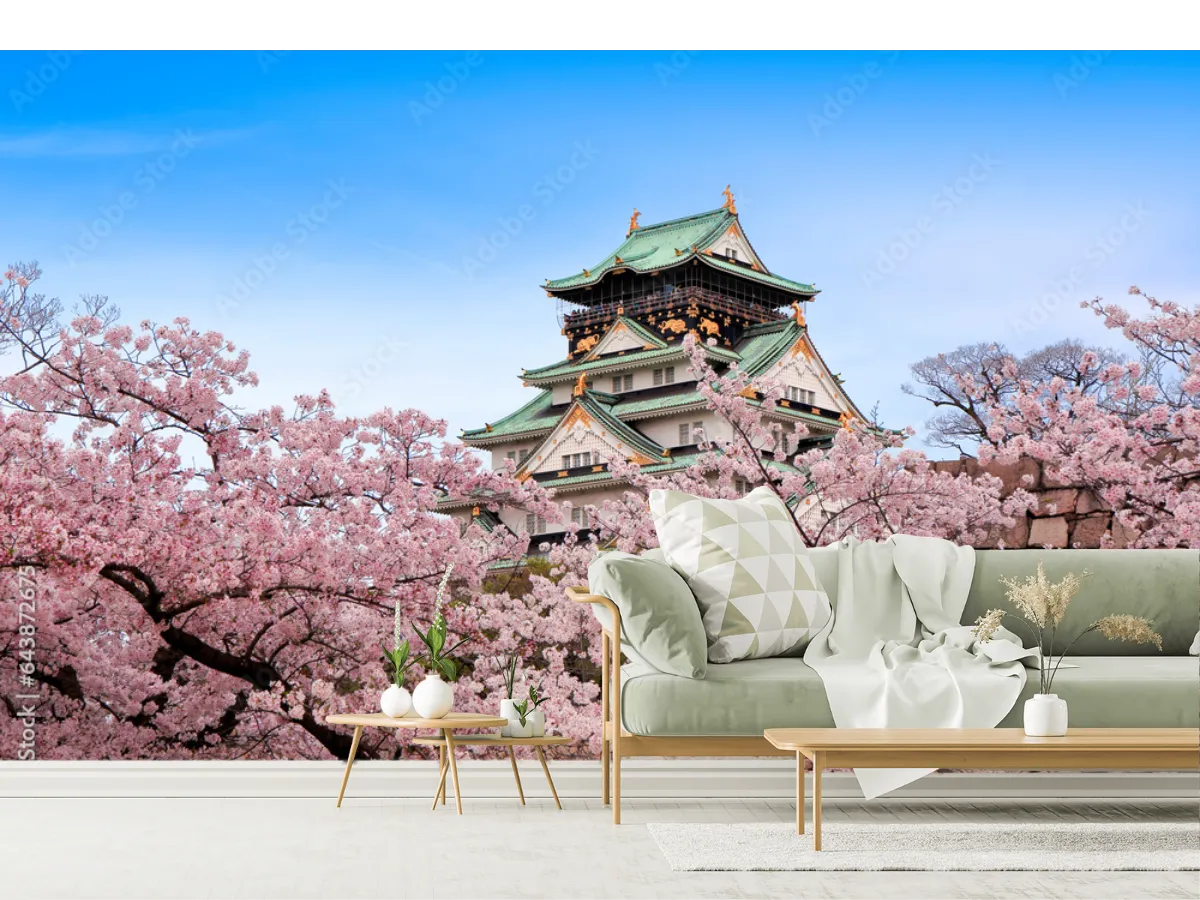 Mural Sakura Imperial, fotomural decoración japonesa para sala y recámara