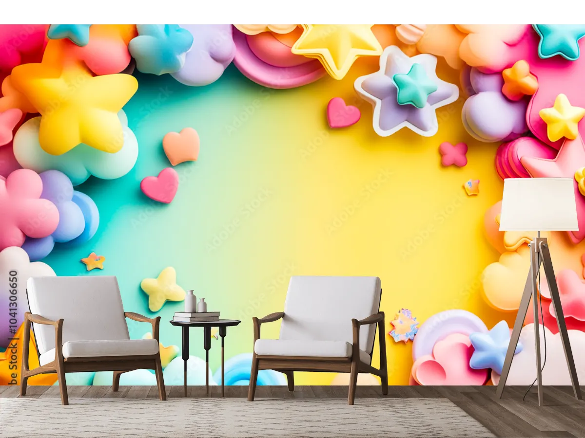 Mural Cielo de Sueños Pastel para decoración de sala - Vinil Arquitectónico