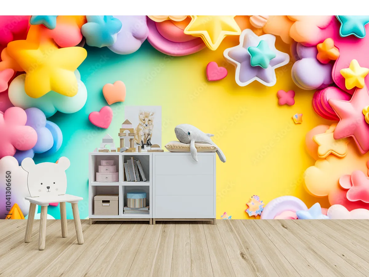 Mural Cielo de Sueños Pastel para decoración de sala - Vinil Arquitectónico