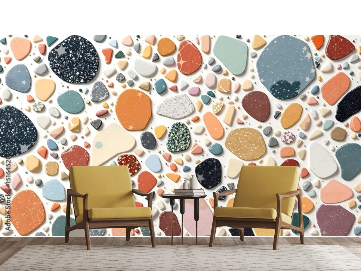 Mural Gema Cósmica en Vinil Arquitectónico o Papel Tapiz para Decoración de Sala y Recámara
