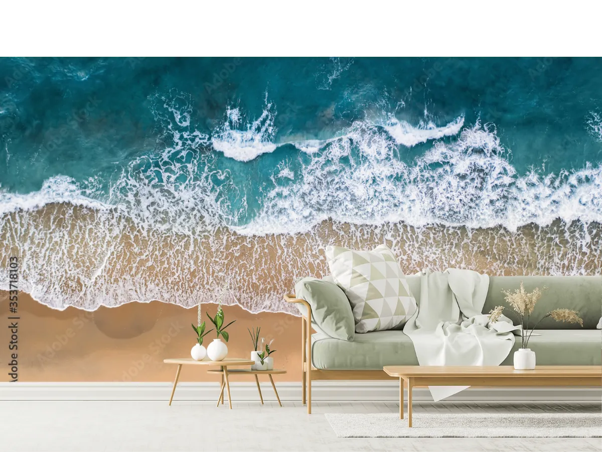 Mural Ola Serena – Fotomural para pared estilo playa en Vinil o Papel Tapiz