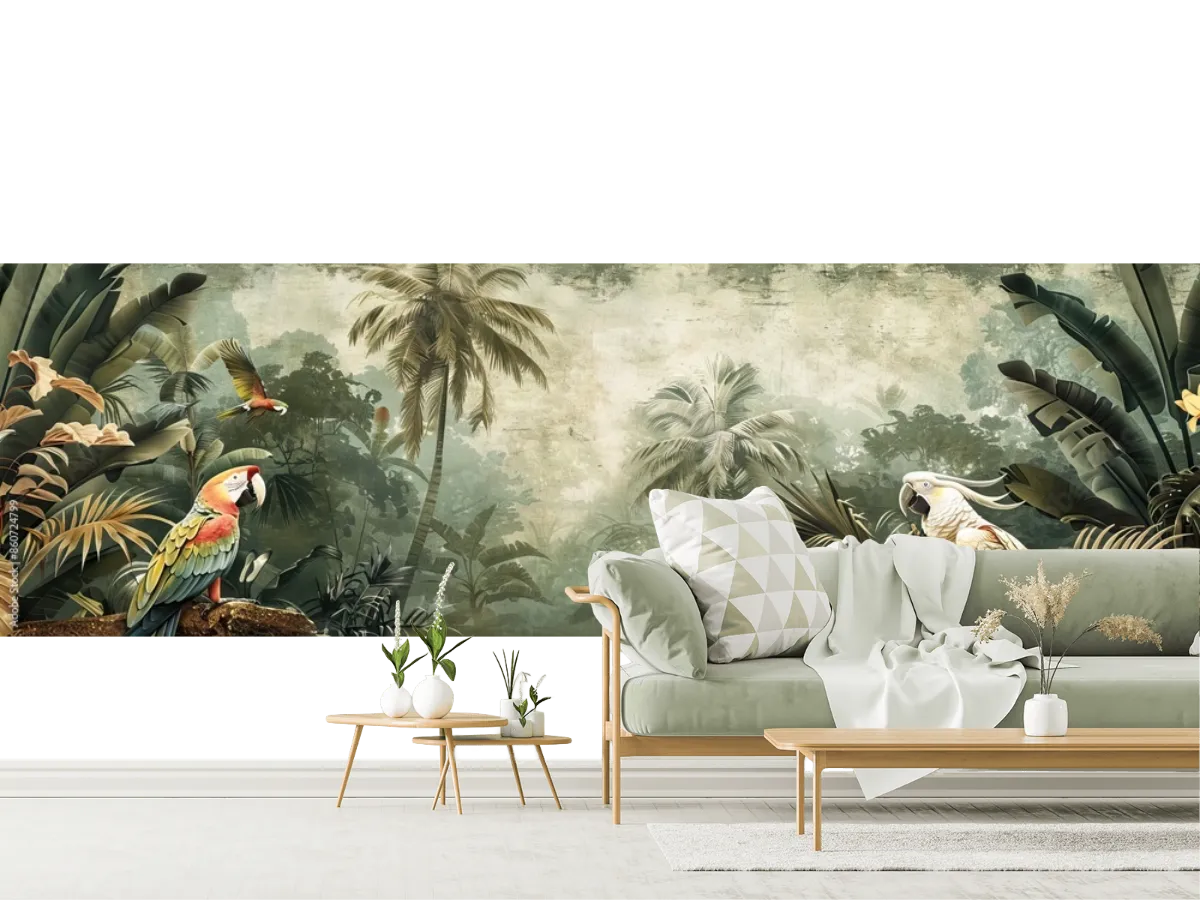 Mural Amazonas Tropical en Vinil o Tapiz – Decoración de sala impactante