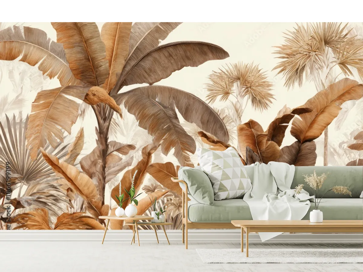 Mural Palmar Poético Tropical | Fotomural de Vinil o Tapiz Texturizado