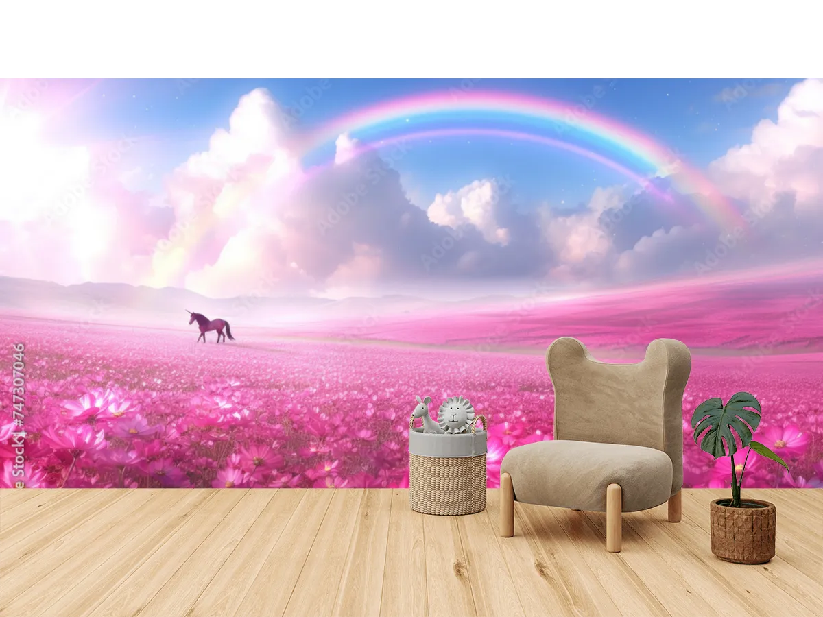 Mural Unicornio Prisma Mágico en Vinil Arquitectónico | Fotomural Decorativo de Pared