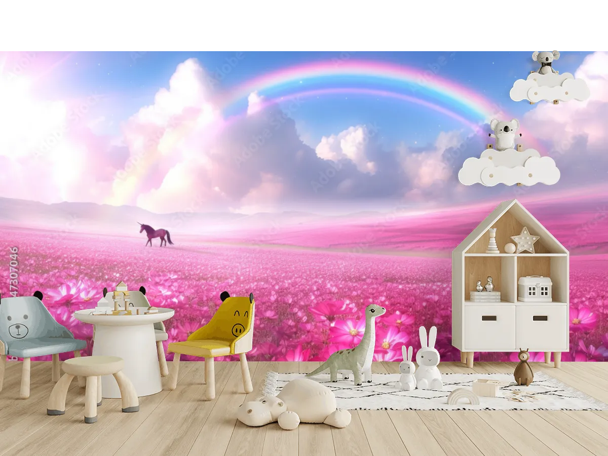Mural Unicornio Prisma Mágico en Vinil Arquitectónico | Fotomural Decorativo de Pared