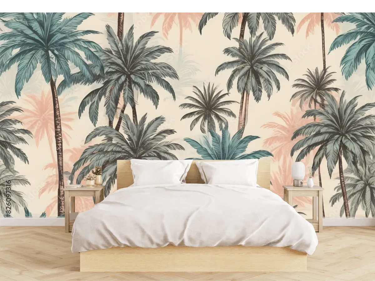 Mural Palmeras Serena Amanecer para Sala y Recámara | Fotomural Decorativo