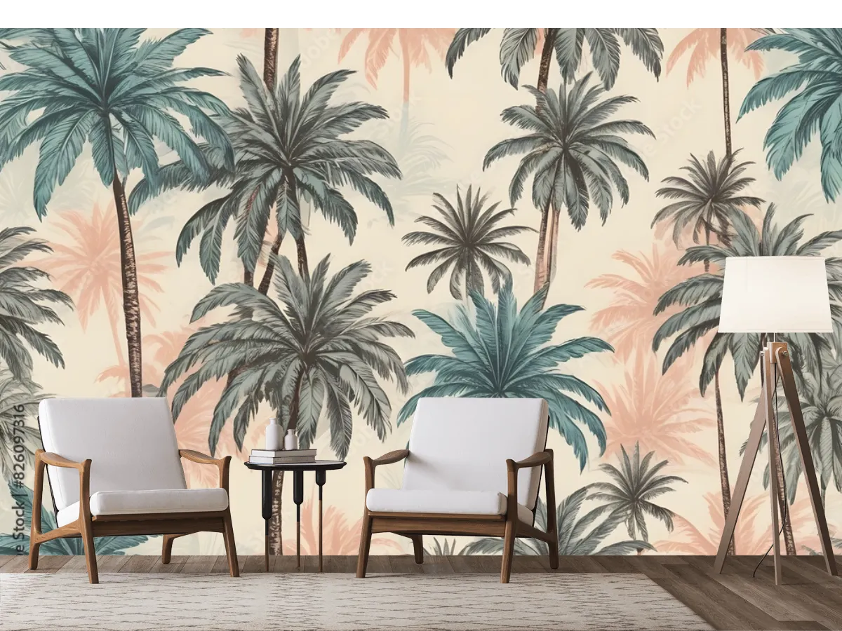 Mural Palmeras Serena Amanecer para Sala y Recámara | Fotomural Decorativo