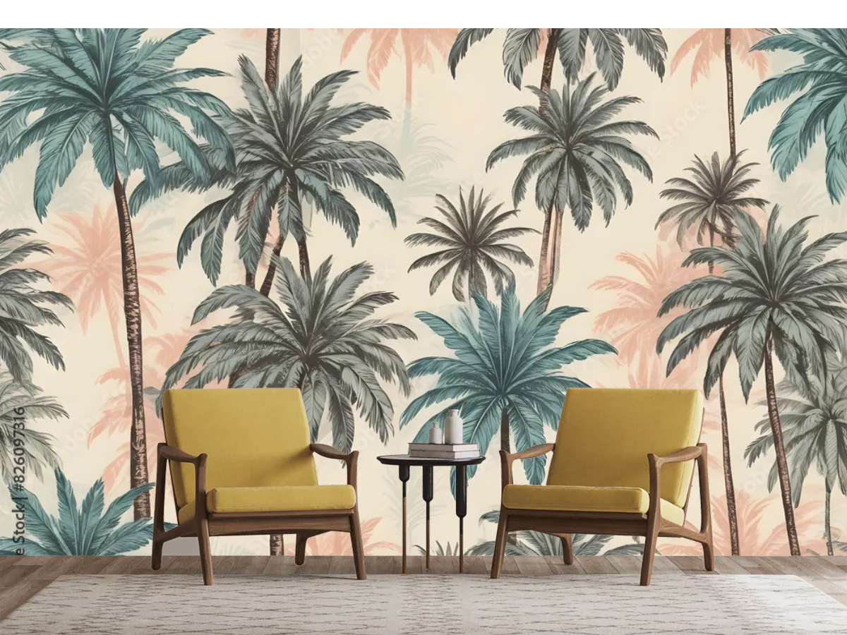Mural Palmeras Serena Amanecer para Sala y Recámara | Fotomural Decorativo
