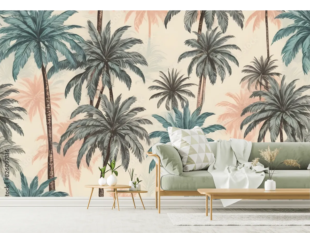 Mural Palmeras Serena Amanecer para Sala y Recámara | Fotomural Decorativo