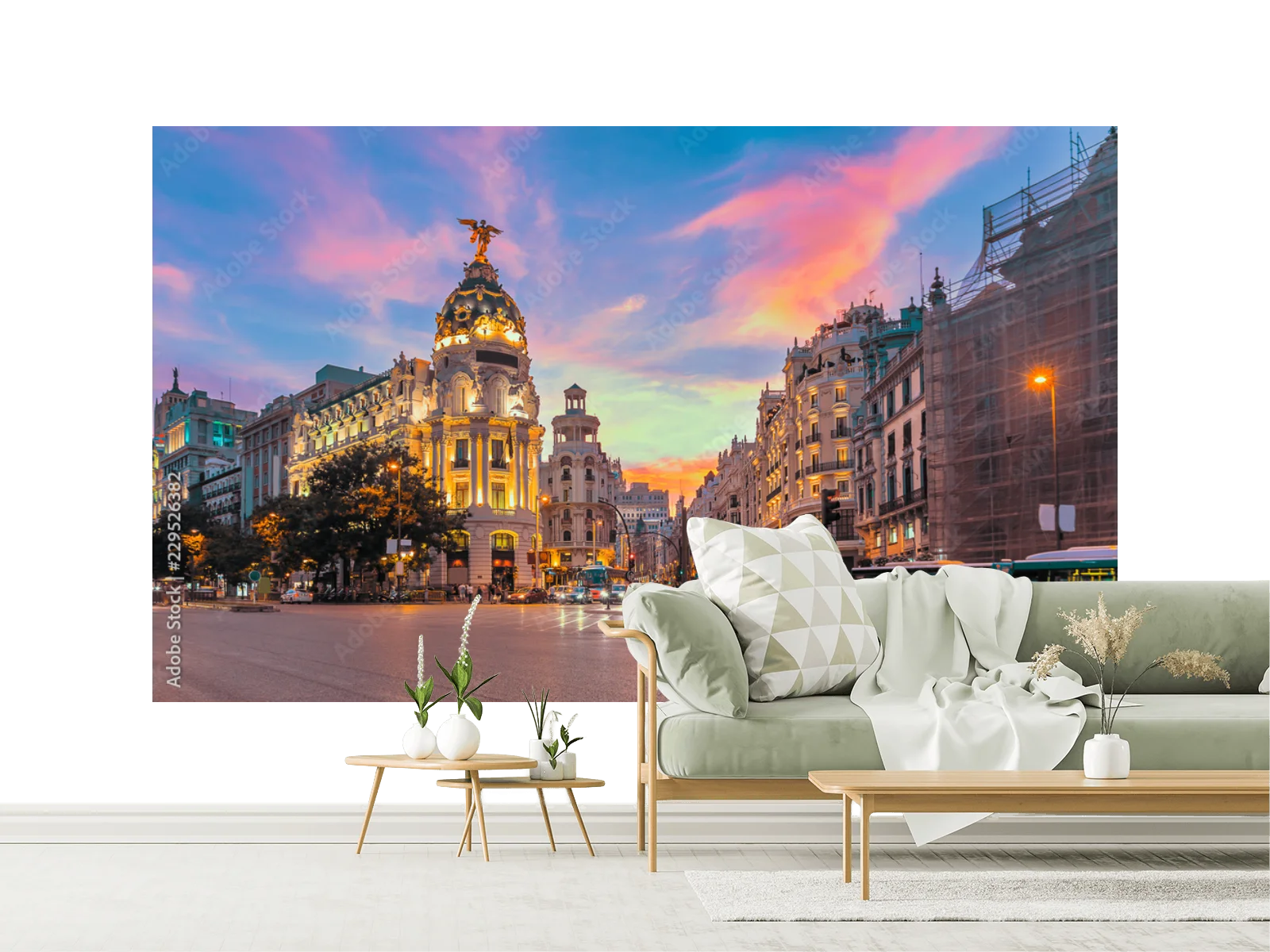 Mural Vinil Arquitectónico Ciudad Nocturna