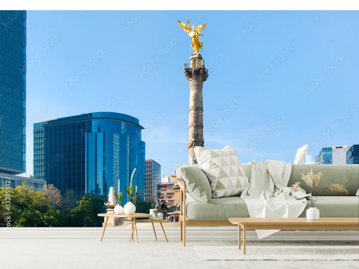 Mural Ángel de la Independencia Panorámico en Vinil o Papel Tapiz