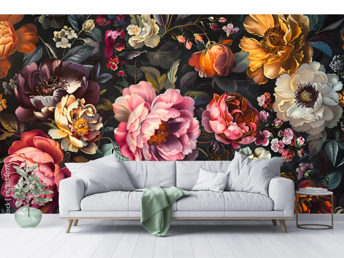 Mural Jardín Eterno Floral - Fotomural Decorativo en Vinil o Papel Tapiz