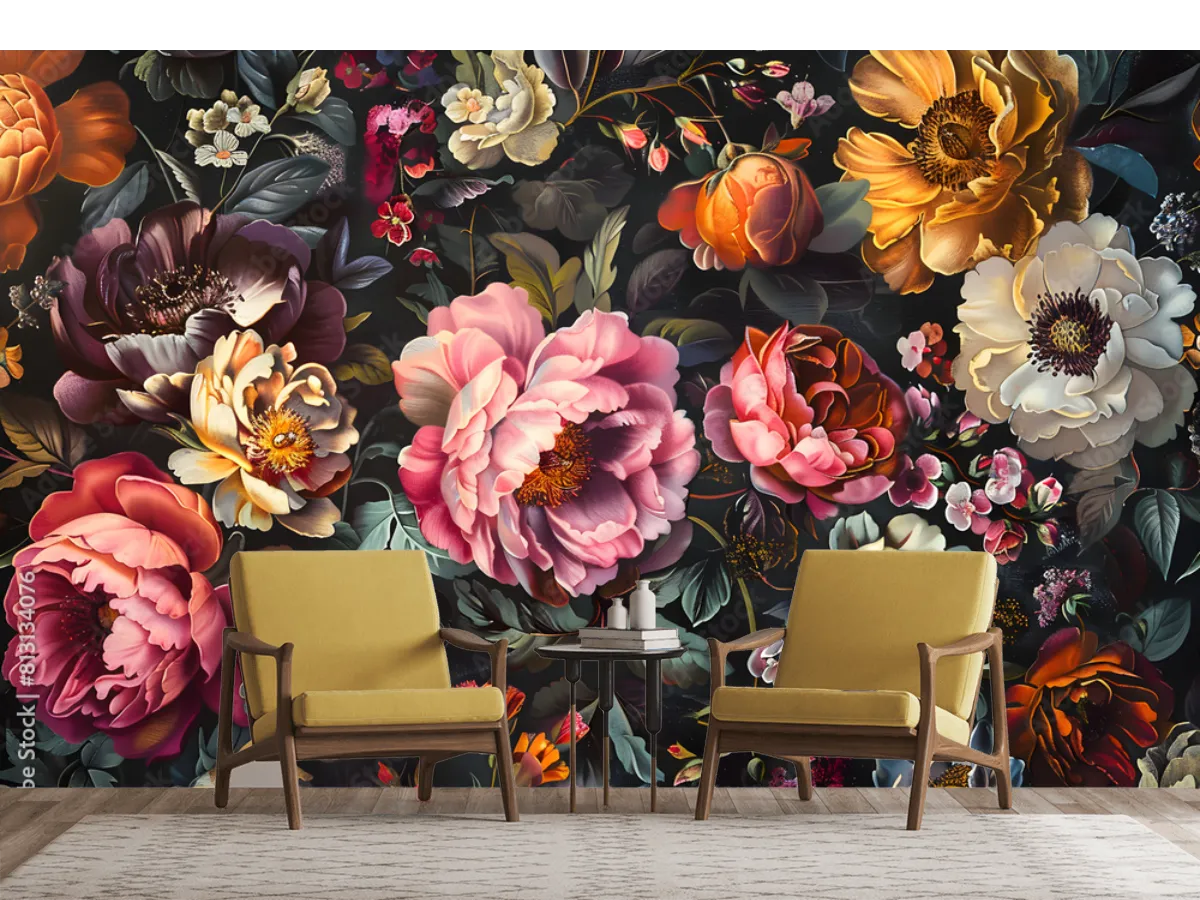 Mural Jardín Eterno Floral - Fotomural Decorativo en Vinil o Papel Tapiz