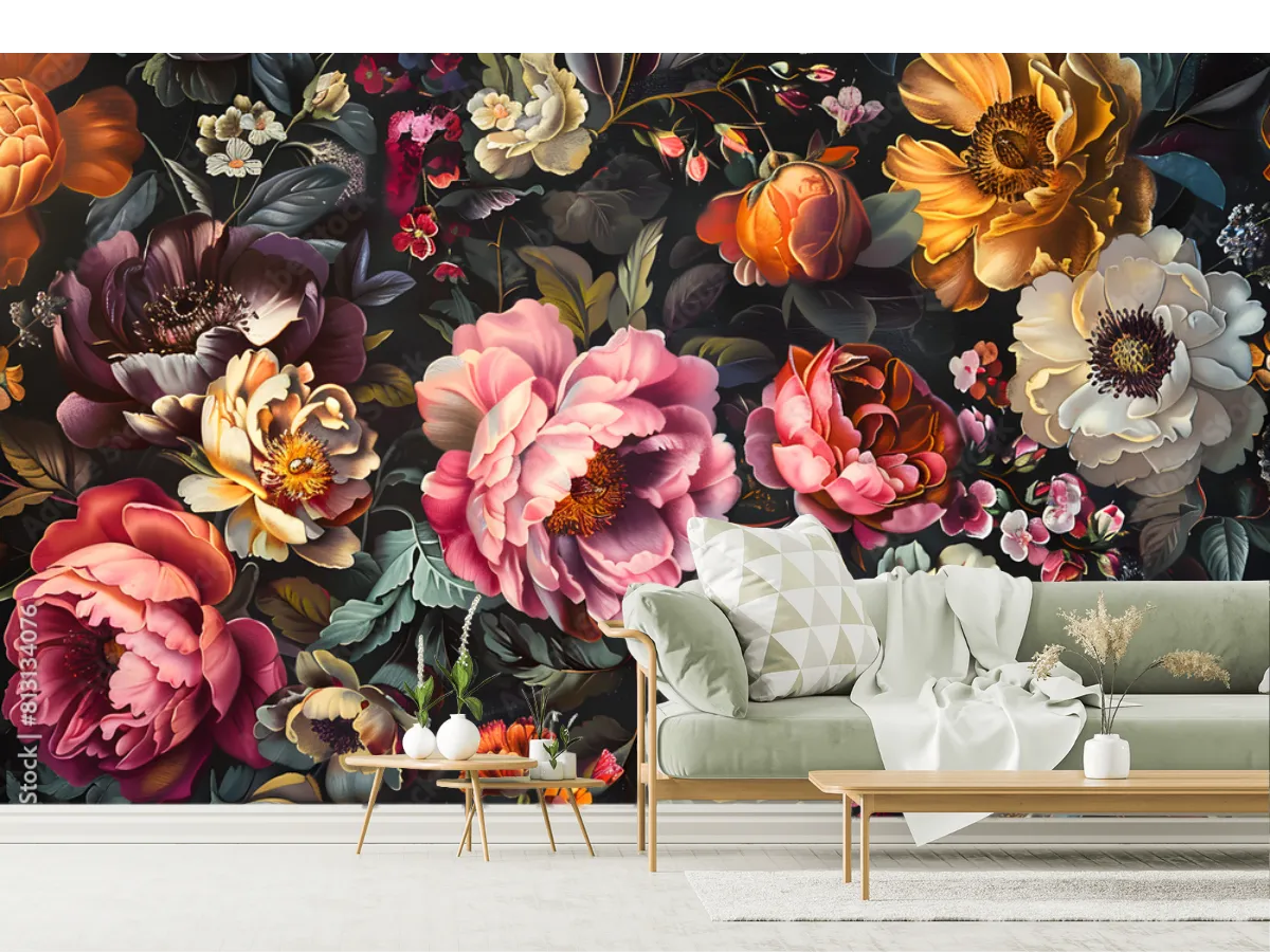 Mural Jardín Eterno Floral - Fotomural Decorativo en Vinil o Papel Tapiz